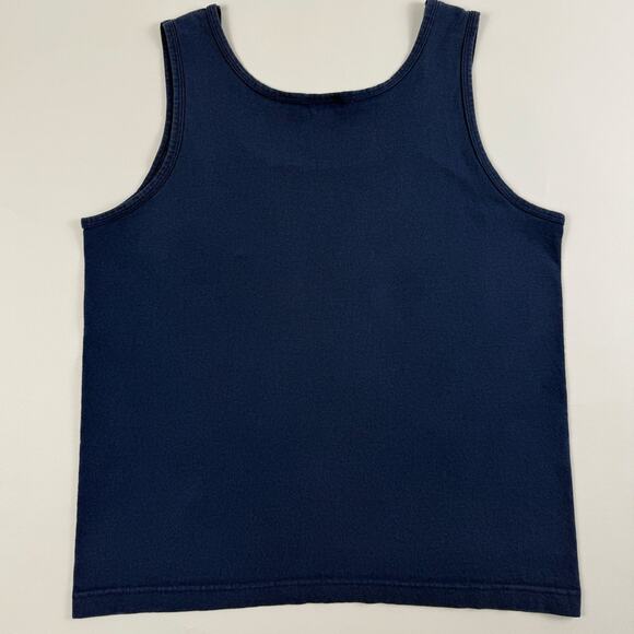 Vintage Nike Swoosh Navy Blue 90s USA Crop Fit Tank Top Workout Gym Size Medium - Picture 2 of 6